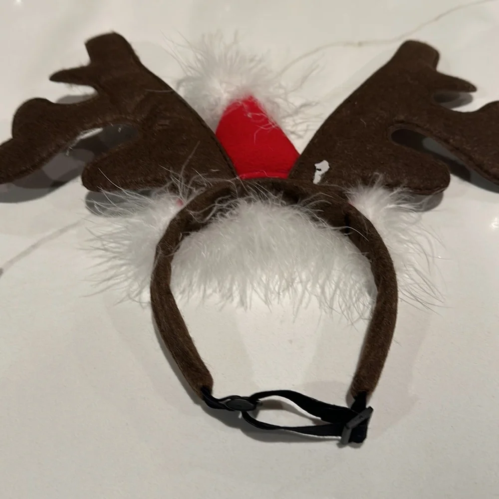 Felt light weight Antlers Dog Accessory, Holiday dog size adjustable